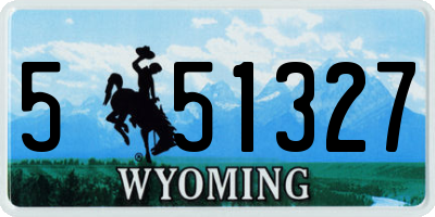 WY license plate 551327