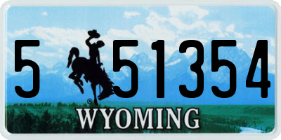 WY license plate 551354