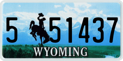 WY license plate 551437