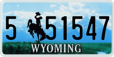WY license plate 551547