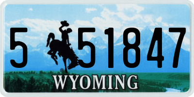 WY license plate 551847