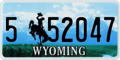 WY license plate 552047