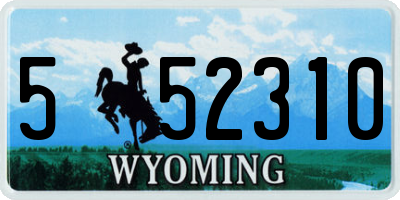 WY license plate 552310