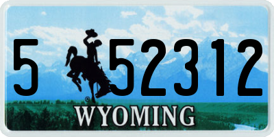 WY license plate 552312