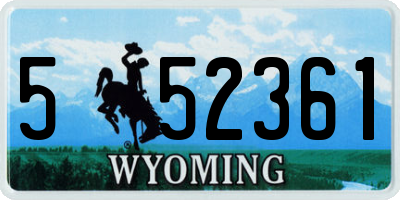 WY license plate 552361