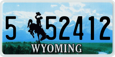 WY license plate 552412