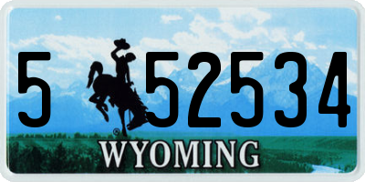 WY license plate 552534