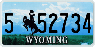 WY license plate 552734