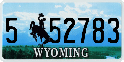 WY license plate 552783