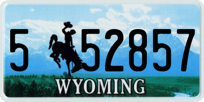 WY license plate 552857