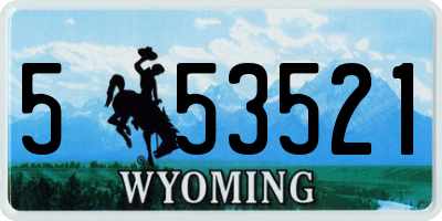 WY license plate 553521
