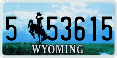 WY license plate 553615