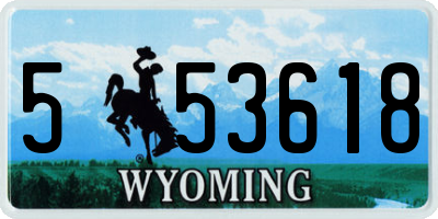 WY license plate 553618