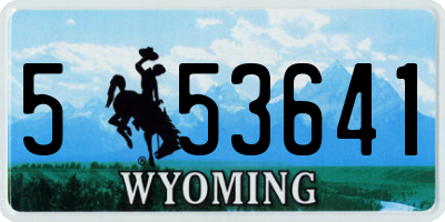 WY license plate 553641