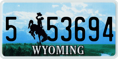 WY license plate 553694