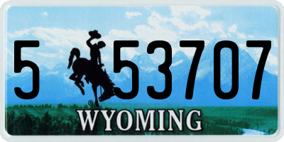 WY license plate 553707