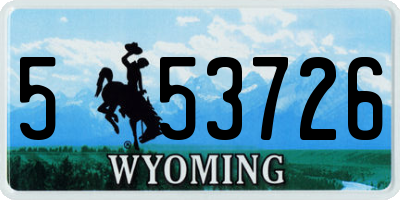 WY license plate 553726