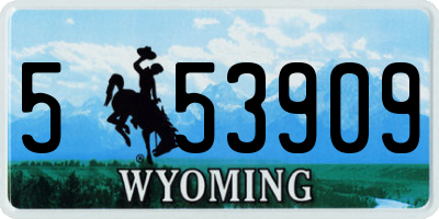 WY license plate 553909