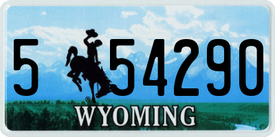 WY license plate 554290