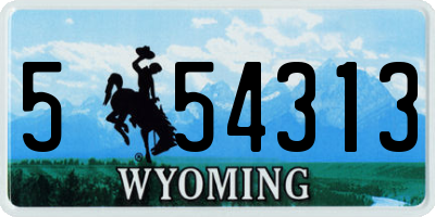 WY license plate 554313