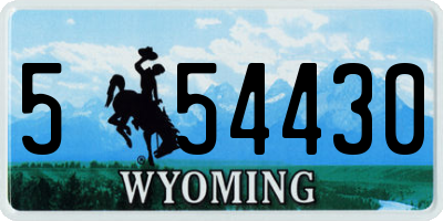WY license plate 554430