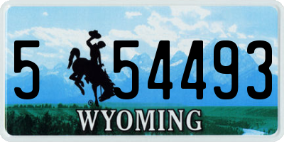WY license plate 554493
