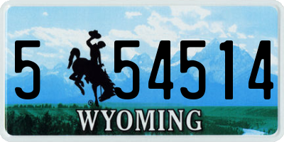 WY license plate 554514