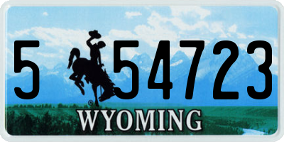 WY license plate 554723