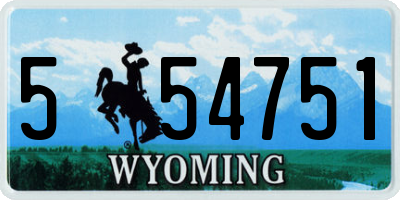 WY license plate 554751