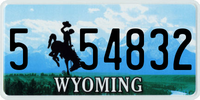 WY license plate 554832