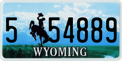 WY license plate 554889