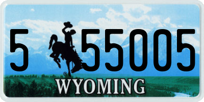 WY license plate 555005