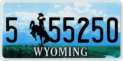 WY license plate 555250