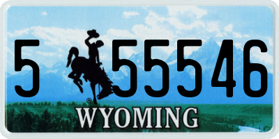 WY license plate 555546