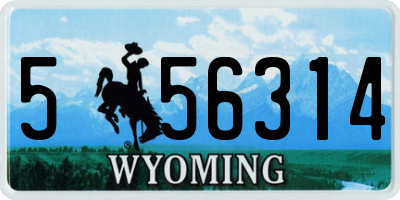 WY license plate 556314