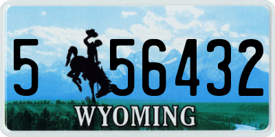 WY license plate 556432