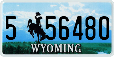 WY license plate 556480