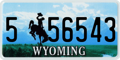 WY license plate 556543