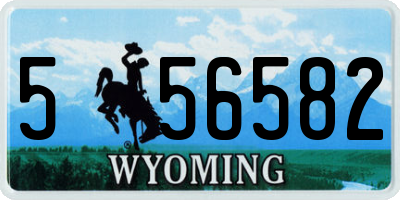 WY license plate 556582