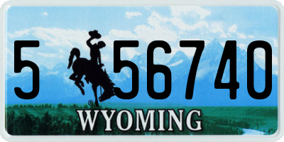 WY license plate 556740