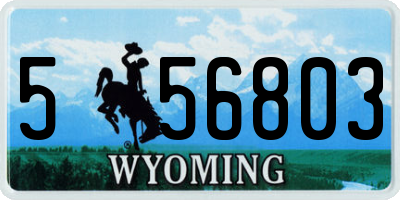 WY license plate 556803