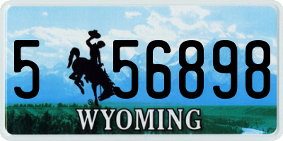 WY license plate 556898