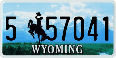 WY license plate 557041