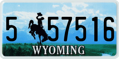 WY license plate 557516