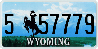 WY license plate 557779