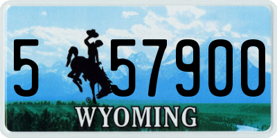 WY license plate 557900