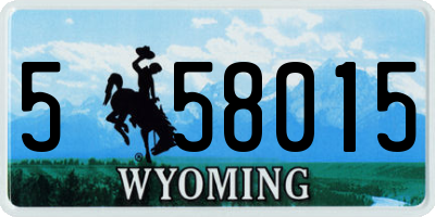 WY license plate 558015