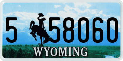 WY license plate 558060