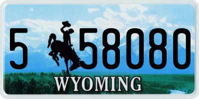 WY license plate 558080
