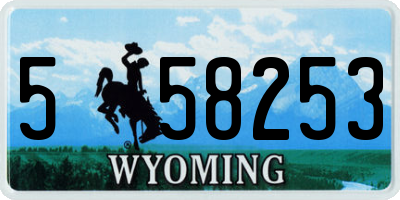 WY license plate 558253